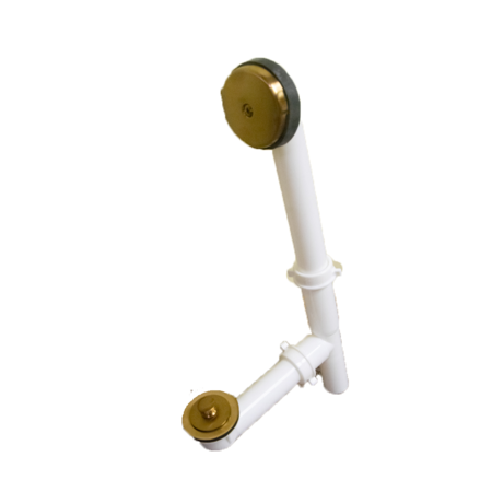 BLUEVUE Push and pull drain, light duty, brushed gold BV-DRWASTEASMBLY-BG